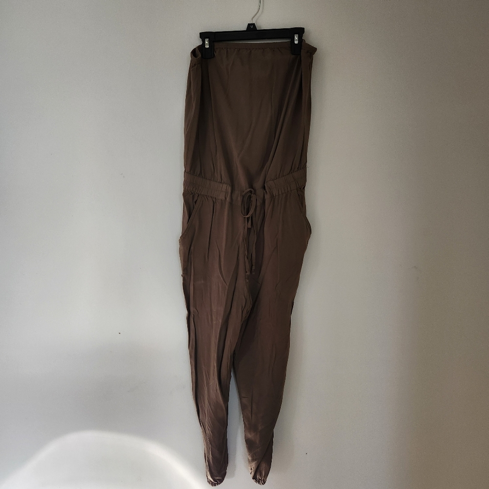 Mudd Strappless Olive Green Jumpsuit- Sz L
